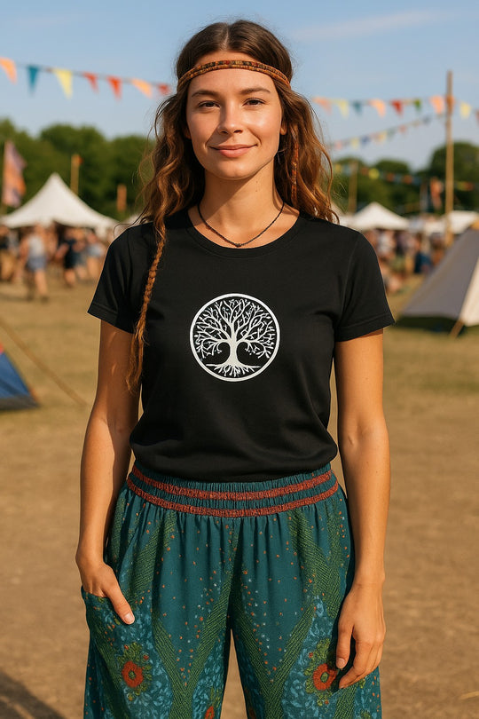 Bohotusk Tree of Life Cotton Ladies T-Shirt XS - 2XL (UK 8 - 18) - available in 7 colours