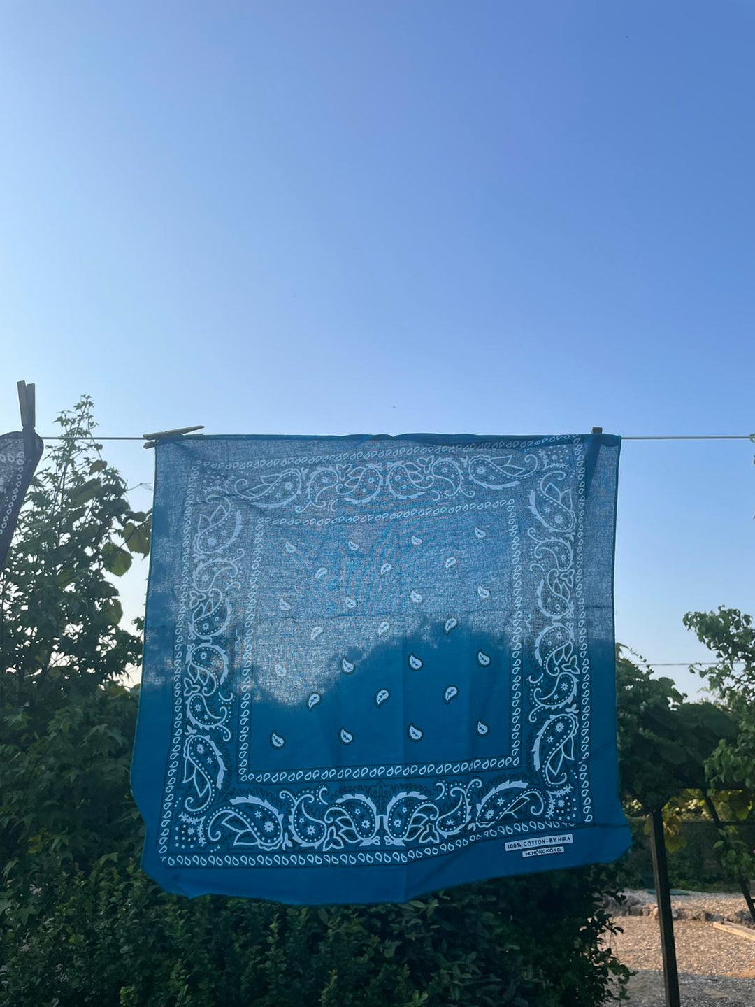 Blue Paisley Bandana Pocket Square Neckerchief 56cm x 56cm (22in x 22in)