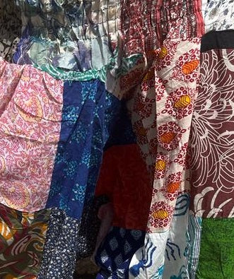 Bohotusk Patch Work Multi Coloured Drop Crotch Cotton Harem Pants - S/M Only