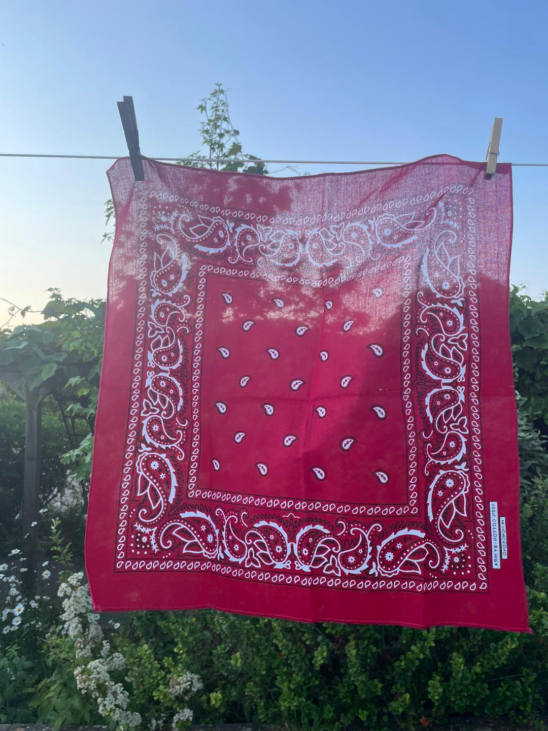 Red Paisley Bandana Pocket Square Neckerchief 56cm x 56cm (22in x 22in)