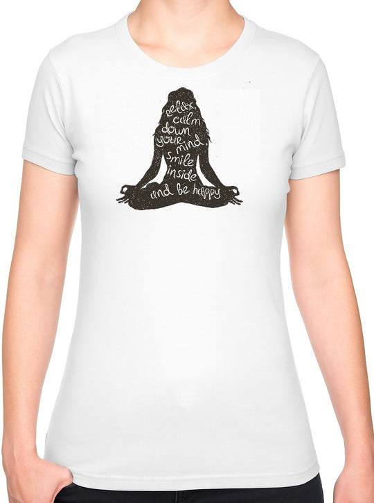 Bohotusk Yoga Pose Cotton Ladies T-Shirt S - 2XL (UK 8 - 18) - available in 7 colours.