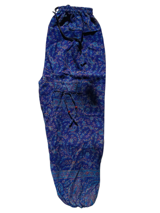Bohotusk Blue Paisley Fleece Harem Pants One Size