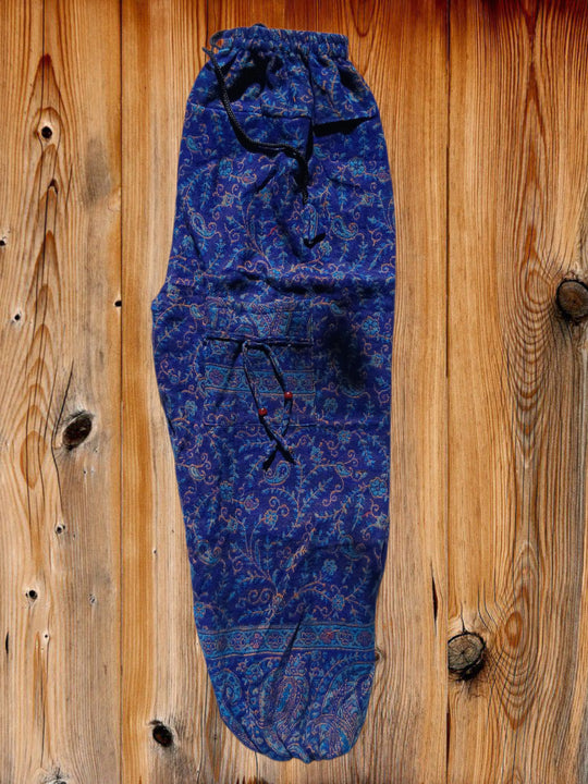Bohotusk Blue Paisley Fleece Harem Pants One Size