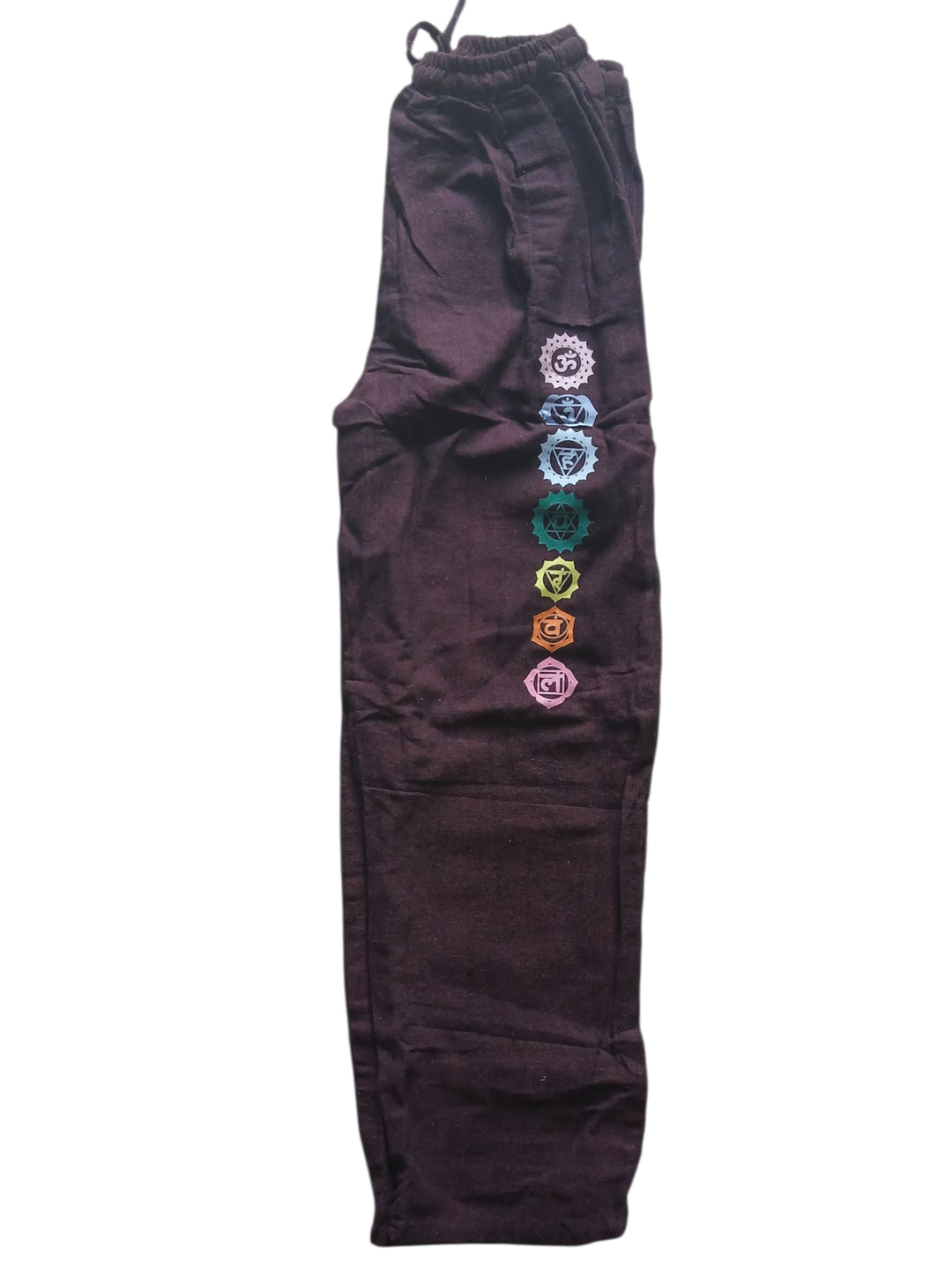 Bohotusk Dark Maroon Marl Linen Open Legged Harem Pants Tie Waist S/M Only
