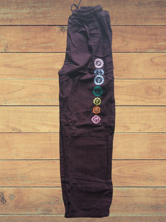 Bohotusk Dark Maroon Marl Linen Open Legged Harem Pants Tie Waist S/M Only