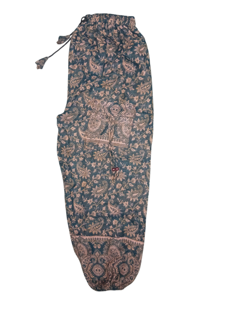 Bohotusk Green Brown Paisley Fleece Harem Pants One Size