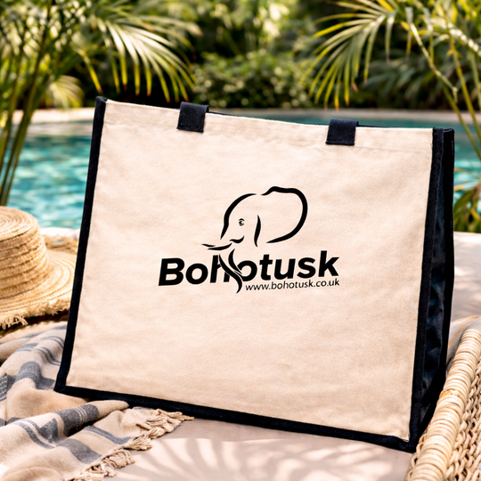 Bohotusk Jute Canvas Tote Bag