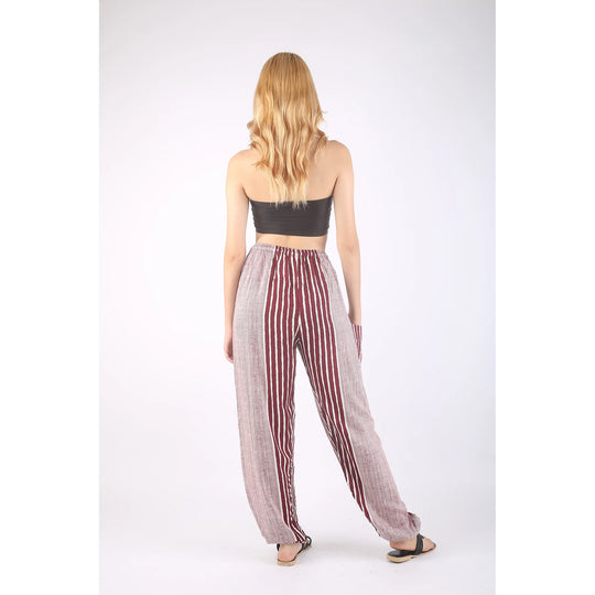 Bohotusk Red White Zebra Stripe Print Womens Harem Pants Cord Tie Waist S/M Only