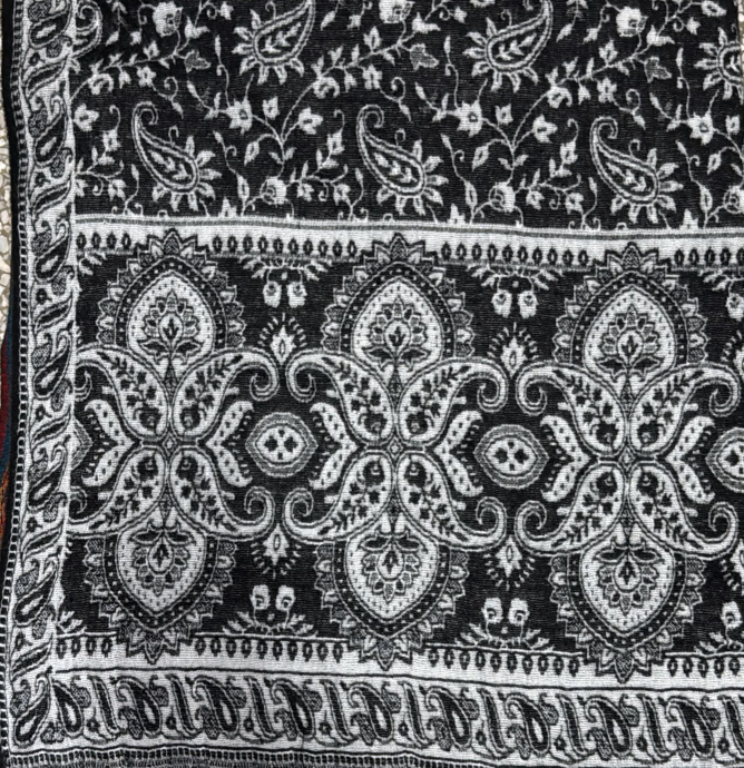 Bohotusk Black Paisley Fleece Harem Pants