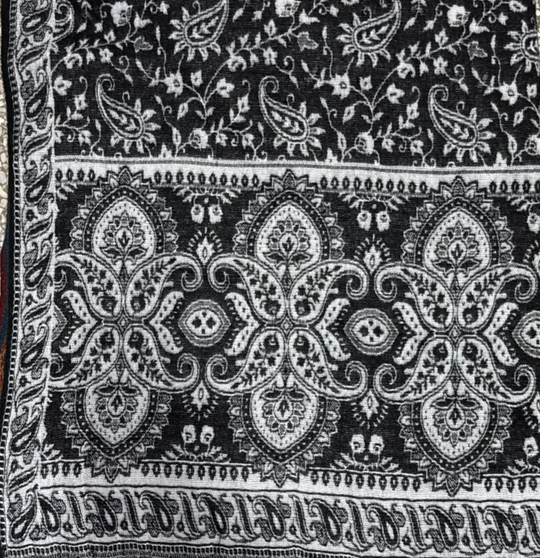 Bohotusk Black Paisley Fleece Harem Pants