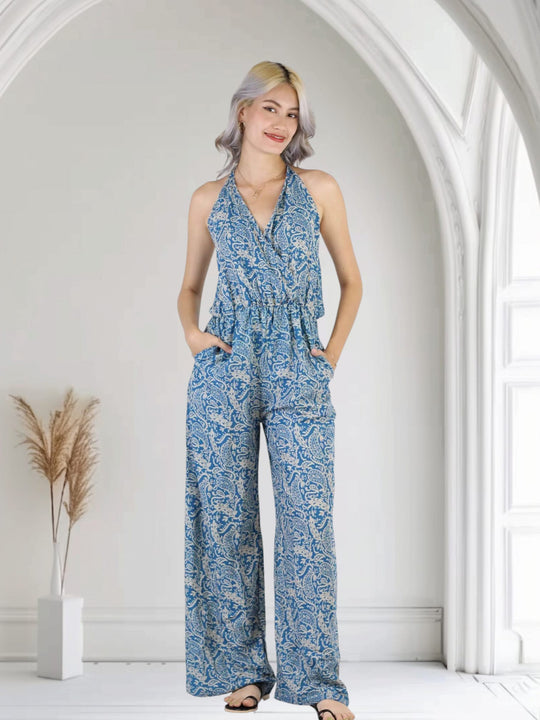 Bohotusk Blue Paisley Jumpsuit Medium (UK 12 - 14)