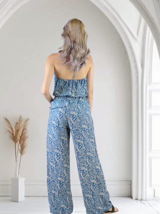 Bohotusk Blue Paisley Jumpsuit Medium (UK 12 - 14)