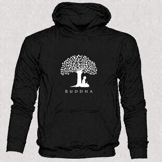 Bohotusk Buddha Under a Tree Cotton Hoodie 6 Colours S - 2XL (UK 8 - 20)