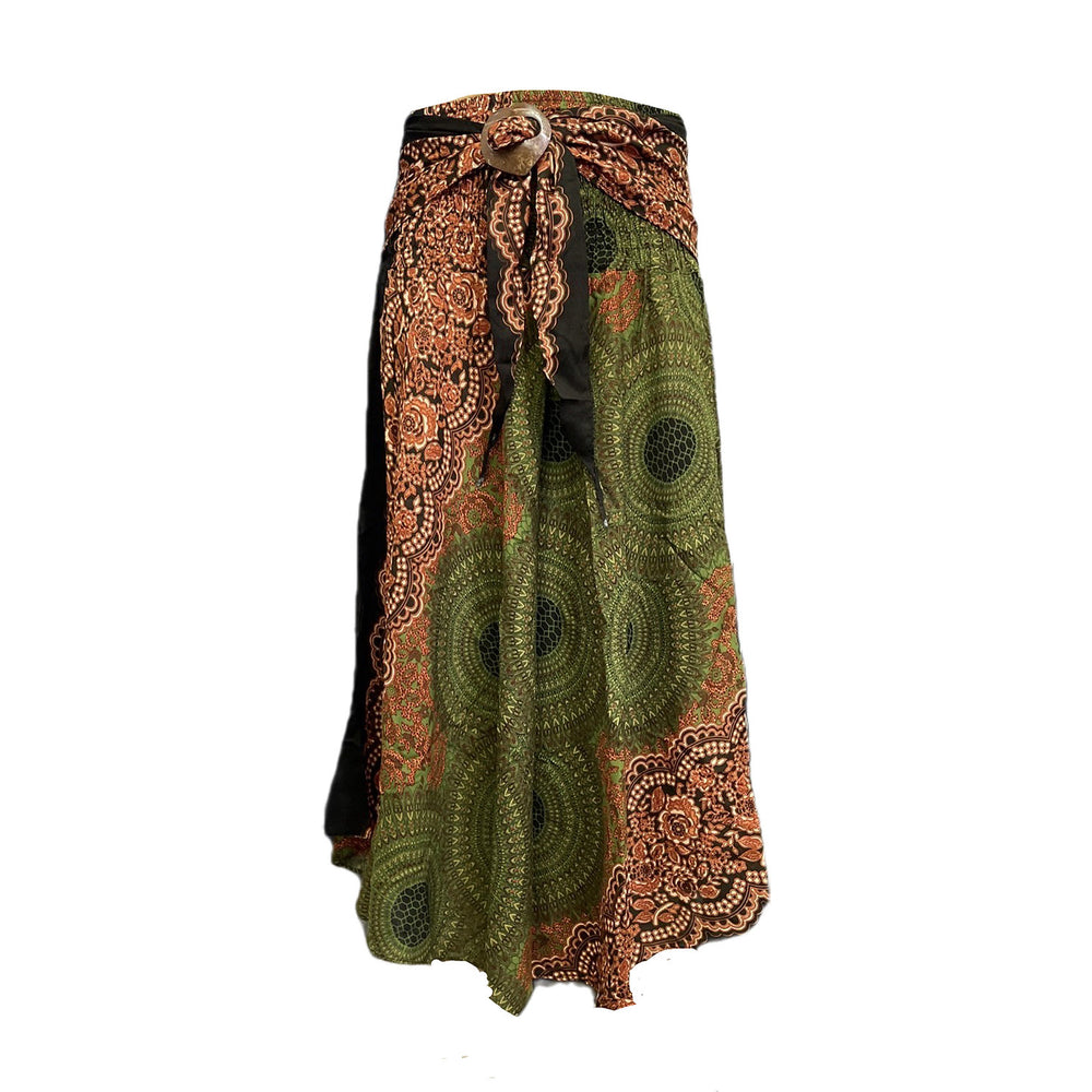 Bohotusk Olive Sun Glow Long Skirt With Coconut Buckle (& Strapless Dress) S/M Only