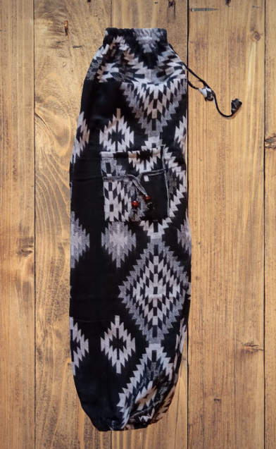 Bohotusk Black Cross Woollen Fleece Harem Pants M/L Only