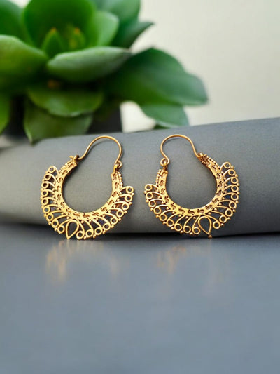 Bohotusk Gold Peacock Boho Earrings