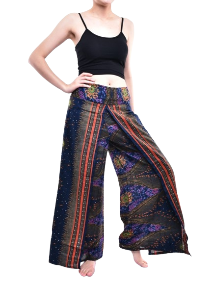 Bohotusk Blue Moonshine Womens Palazzo Trousers S/M (UK 8 - 12)