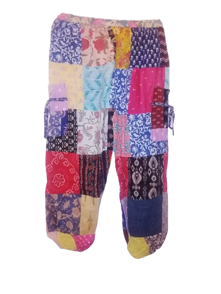 Bohotusk Patch Work Multi Coloured Cotton Harem Pants - S/M Only