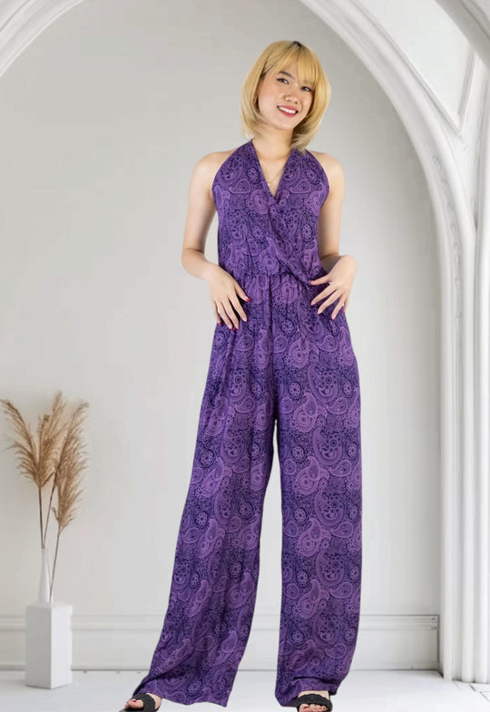 Bohotusk Purple Paisley Jumpsuit Medium (UK 12 - 14)