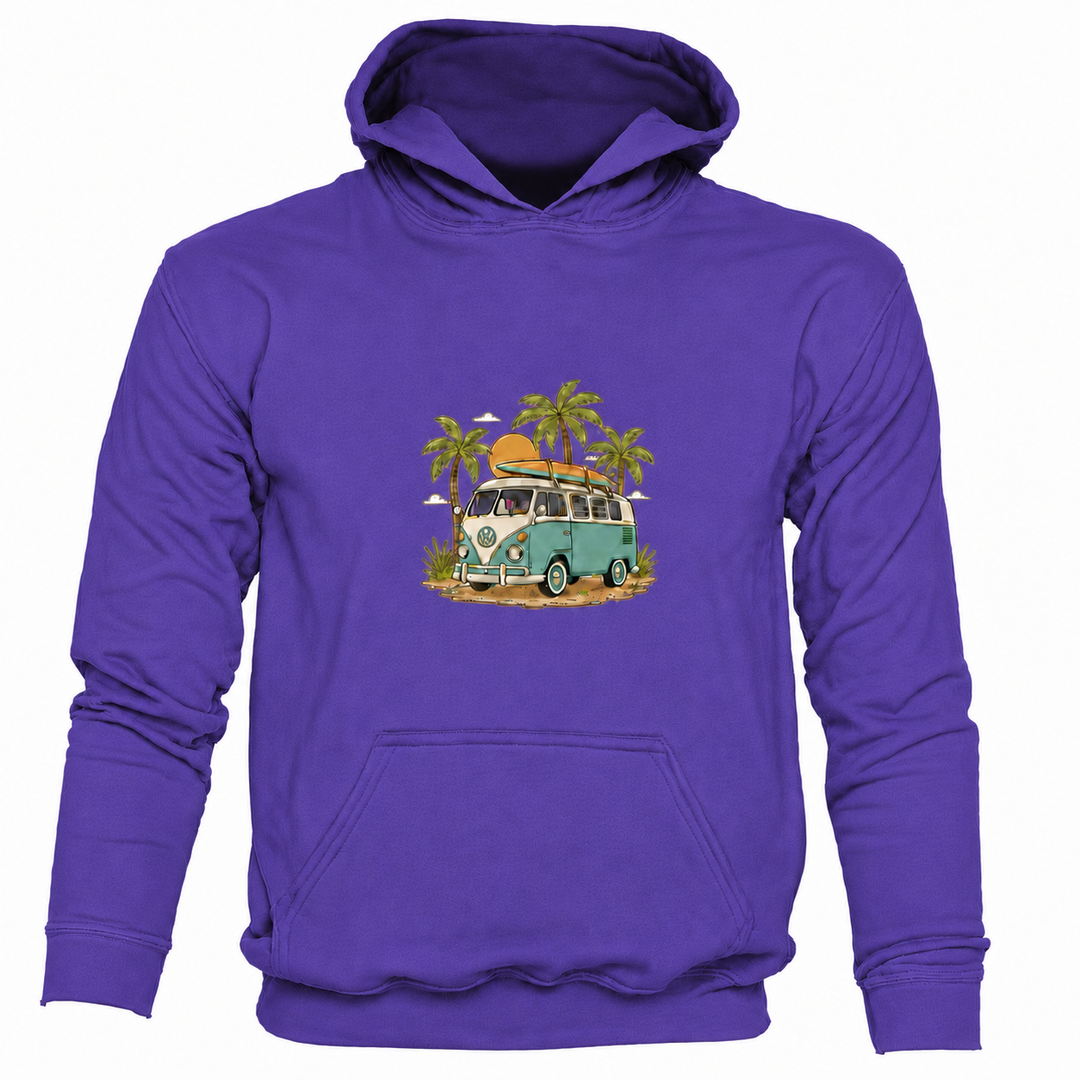 Bohotusk Camper Van Palm Trees Cotton 6 Colours Hoodie S - 2XL (UK 8 - 20)