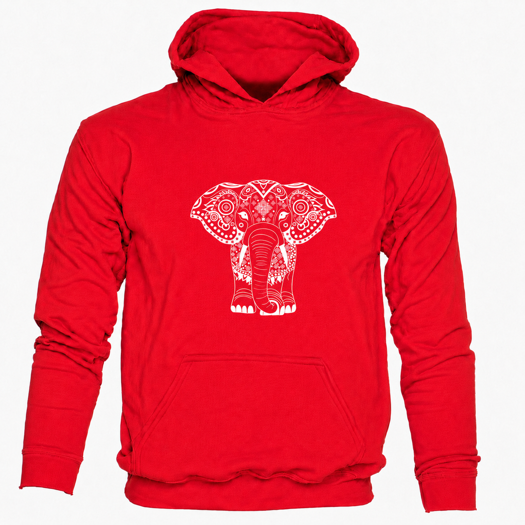 Bohotusk Elephant Print Cotton Hoodie 6 Colours S - 2XL (UK 8 - 20)