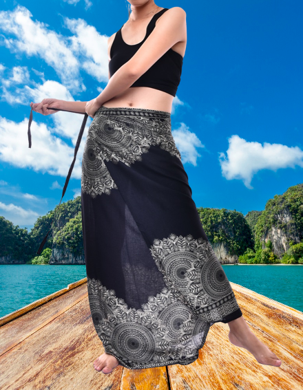 Bohotusk Black Sun Storm Sarong Super Soft 150cm x 110cm