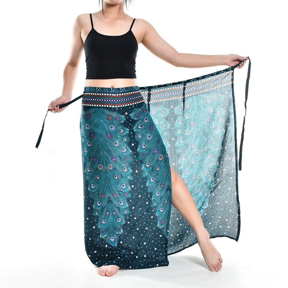 Bohotusk Teal Green Peacock Sarong Super Soft 150cm x 110 cms