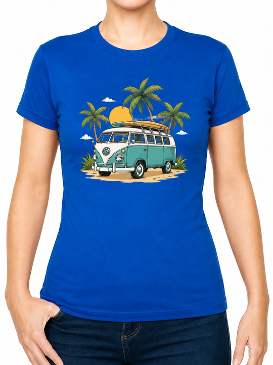 Bohotusk Camper Van Palms Cotton Mens T-Shirt S - 3XL