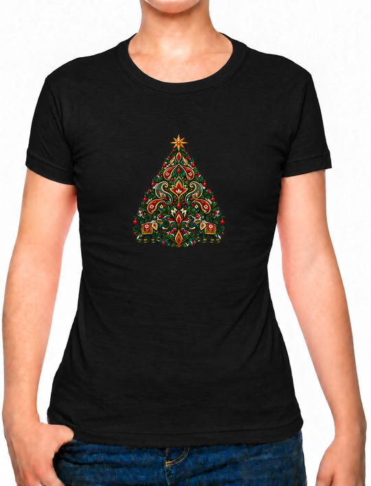 Bohotusk Kids Christmas Elephant Tree Cotton T-Shirt 3 to 13 Years (7 Colours)