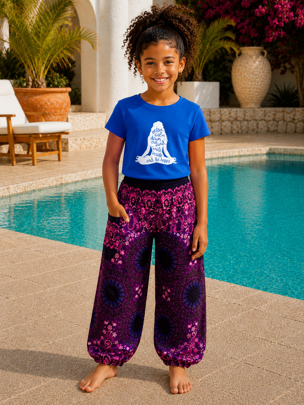 Bohotusk Kids Yoga Pose Cotton T-Shirt 3 to 13 Years (7 Colours)
