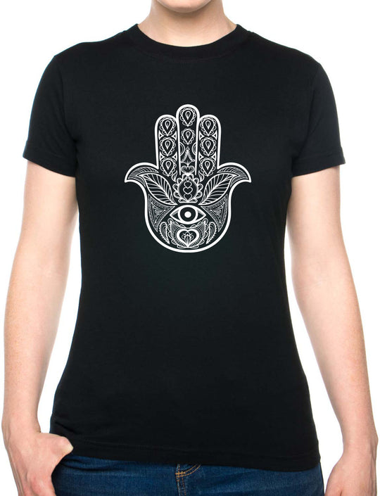 Bohotusk All Seeing Hand Cotton Ladies T-Shirt XS - 2XL (UK 8 - 18) available in 7 colours