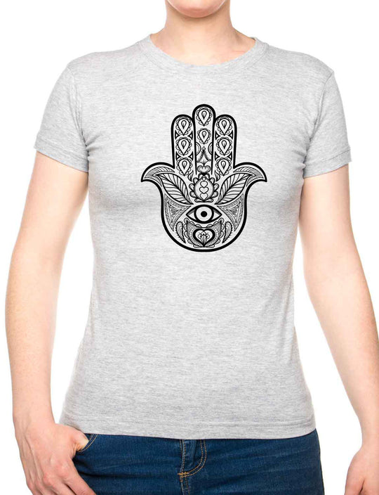 Bohotusk All Seeing Hand Cotton Ladies T-Shirt XS - 2XL (UK 8 - 18) available in 7 colours