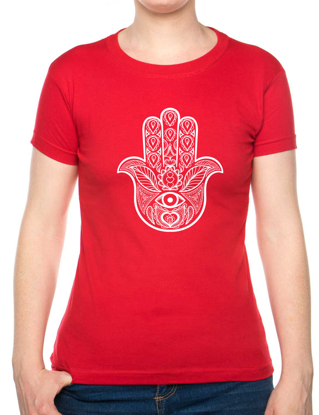Bohotusk All Seeing Hand Cotton Ladies T-Shirt XS - 2XL (UK 8 - 18) available in 7 colours