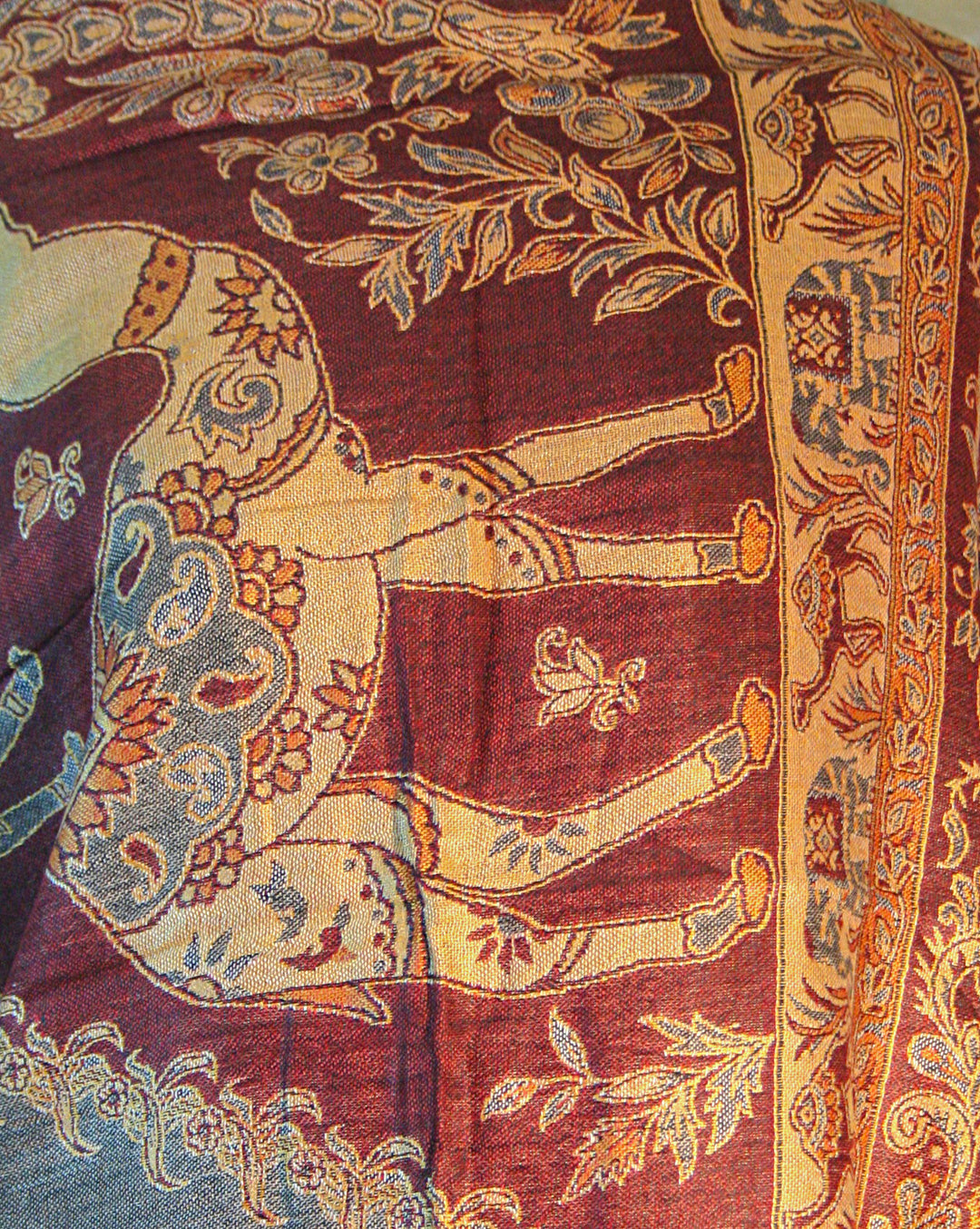 Burnt Orange Autumn Brown Elephant Camel Print Pashmina Reversable 200 x 75cm