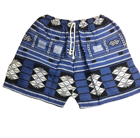 Mens Blue Cotton Nightshade Shorts