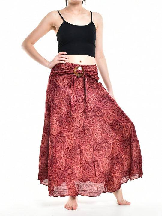 Bohotusk Red Orbit Long Skirt With Coconut Buckle (& Strapless Dress) S/M to L/XL