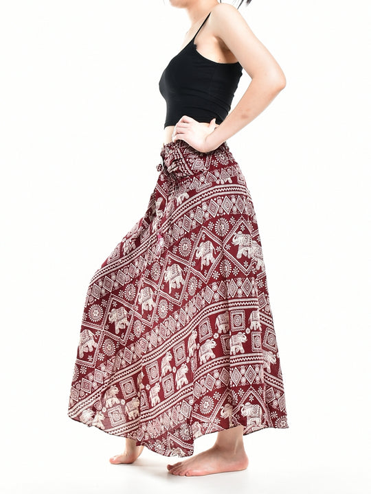 Bohotusk Red Elephant Print Long Skirt With Coconut Buckle (& Strapless Dress) S/M Only