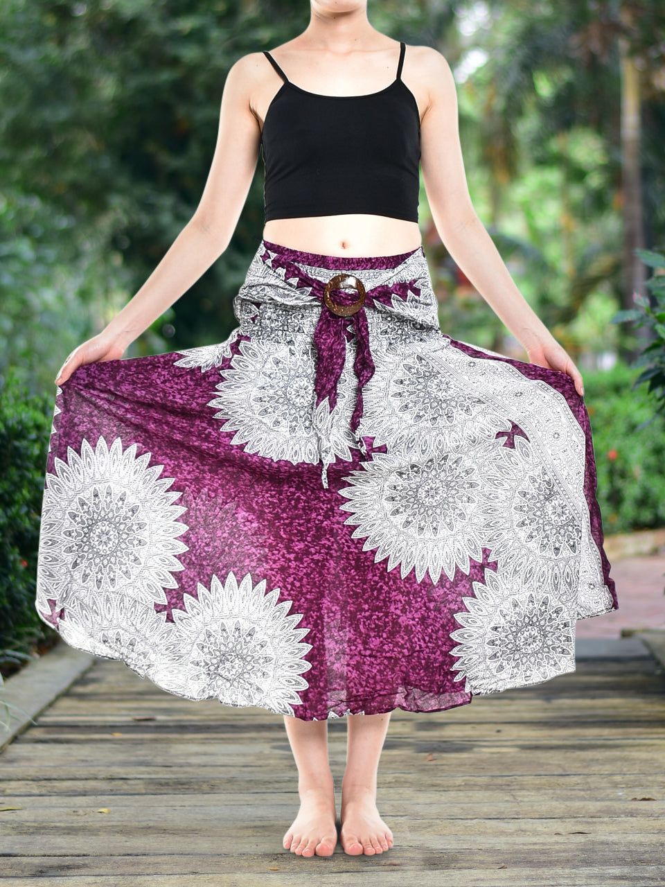 Bohotusk Purple Snowflake Long Skirt With Coconut Buckle (& Strapless Dress) S/M Only