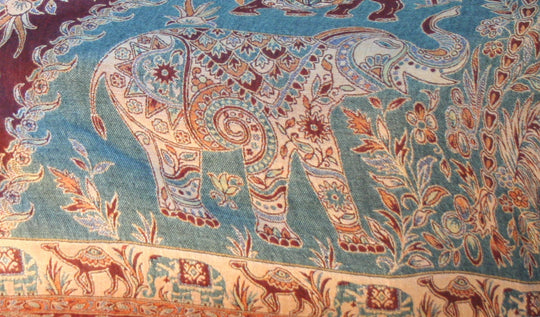 Burnt Orange Autumn Brown Elephant Camel Print Pashmina Reversable 200 x 75cm