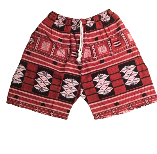 Mens Red Cotton Nightshade Shorts