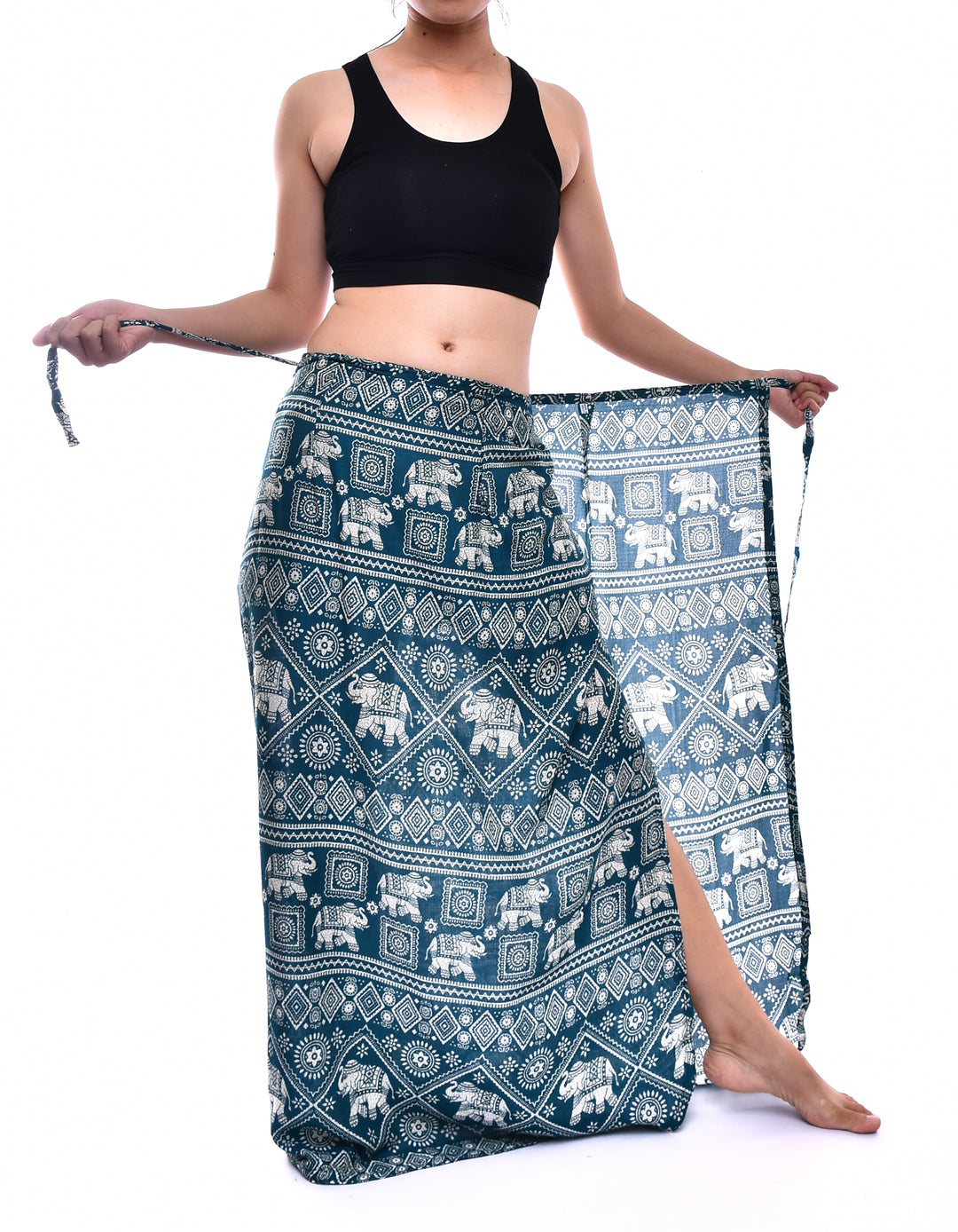 Bohotusk Green Elephant Print Sarong Super Soft 150cm x 110cm
