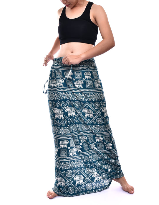 Bohotusk Green Elephant Print Sarong Super Soft 150cm x 110cm