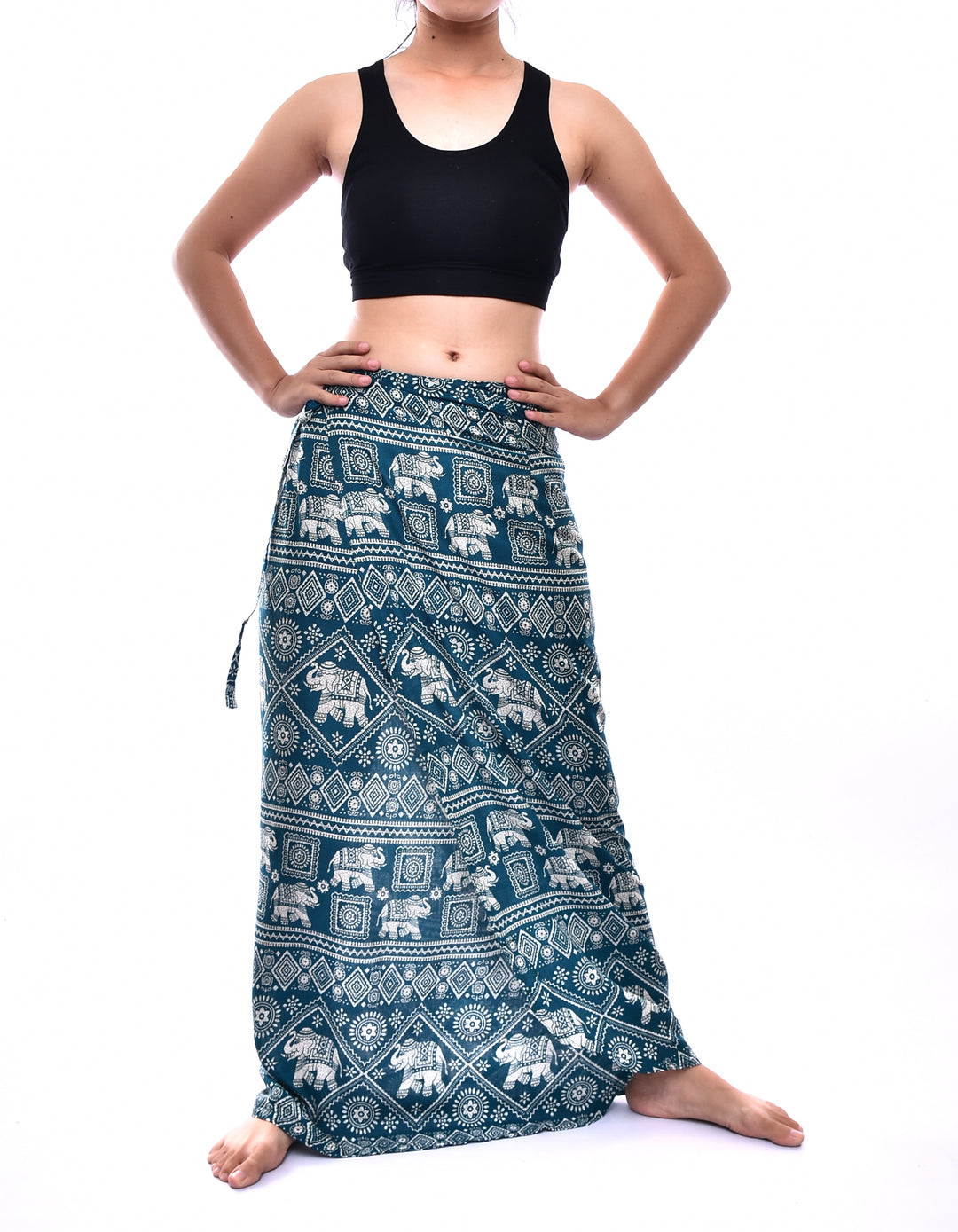 Bohotusk Green Elephant Print Sarong Super Soft 150cm x 110cm