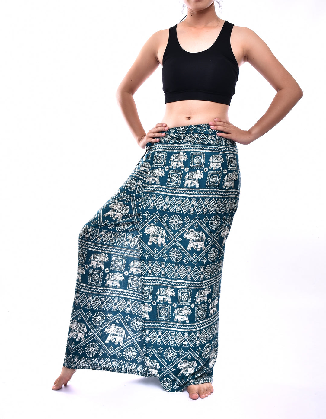 Bohotusk Green Elephant Print Sarong Super Soft 150cm x 110cm