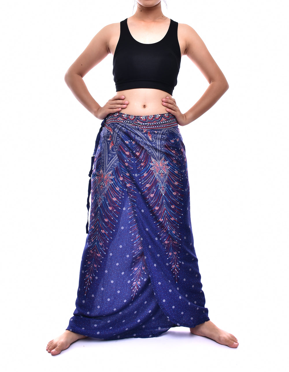 Bohotusk Navy Blue Peacock Sarong Super Soft 150cm x 110cm