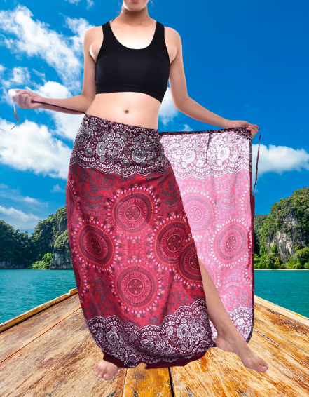 Bohotusk Red Sun Glow Sarong Super Soft 150cm x 110cm