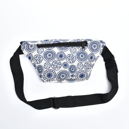 Bohotusk Blue Web Cotton Bum Bag Fanny Pack Waist Travel Bag